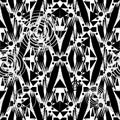 Geometric abstract black and white seamless pattern. Vector geom Royalty Free Stock Photo