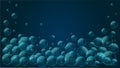 Abstract blue background with blue drops watter, air bubble. Vector illustration. Royalty Free Stock Photo