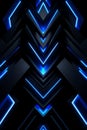 Geometric Abstract with Blue Neon Lines Creates a Futuristic and Dynamic Visual Composition in a Dark and Modern Setting Royalty Free Stock Photo