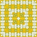 Geometric abstract camomile and dandelion square pattern in yellow and green, picture of spring Royalty Free Stock Photo