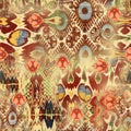 Abstract colorful block print pattern Royalty Free Stock Photo