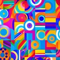 756 Geometric Abstract Circles: A modern and geometric background featuring abstract geometric circles in vibrant and harmonious Royalty Free Stock Photo