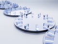 Geometric or Abstract Clock Shape Acrylic Glass Plates Product Display Background for Anti Aging Healthcare and