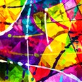 Geometric abstract color pattern in graffiti style. Quality vector illustration for your design Royalty Free Stock Photo