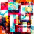 Geometric abstract color pattern in graffiti style. Quality vector illustration for your design Royalty Free Stock Photo