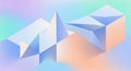 Geometric abstract composition with pastel gradient background and soft shadows Royalty Free Stock Photo