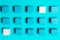 Geometric, abstract creative background of blue and white cubes. Problem solving concept