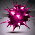 Geometric abstract 3D complicated object, colorful asymmetric element isolated.