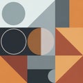 Geometric abstract design featuring circles triangles and rectangles Royalty Free Stock Photo