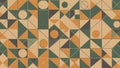 Palette includes beige orange dark green and black creating a patterned Royalty Free Stock Photo