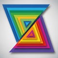 Of two mirrored triangular patterns it uses a gradient of colors Royalty Free Stock Photo