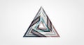 Geometric abstract design featuring a layered, multicolored triangle in the center. The Royalty Free Stock Photo