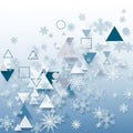 Interspersed are intricate white snowflakes, creating a wintry Royalty Free Stock Photo