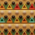 Geometric abstract design featuring a pattern of triangular shapes in red, orange, Royalty Free Stock Photo
