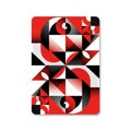 Geometric abstract design featuring primarily red, black, and white Royalty Free Stock Photo