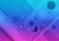 Geometric abstract design with a gradient background transitioning Royalty Free Stock Photo