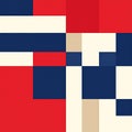 Geometric Abstract Design with Red Blue Beige Squares in a Modern Layout Royalty Free Stock Photo