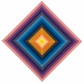 Geometric abstract design with a series of nested, diamond-shaped layers in a