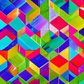 816 Geometric Abstract Diamonds: A modern and geometric background featuring abstract geometric diamonds in vibrant and harmonio