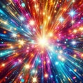 geometric abstract elements in space, Sparkling and shiny flash background, spectrum light Royalty Free Stock Photo