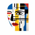 Geometric Abstract Face Design: Digital Constructivism And Chic Illustrations