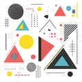 Geometric Abstract Featuring Yellow Red Blue Shapes.