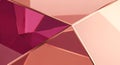 Geometric abstract forms in rose gold and magenta with sharp edges and soft lighting Royalty Free Stock Photo
