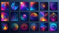 Geometric abstract gradient shapes on dark background Royalty Free Stock Photo