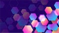 Geometric abstract hexagon background with blue, purple, pink and orange. Eps10 vector background