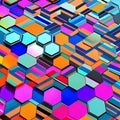 776 Geometric Abstract Hexagons: A modern and geometric background featuring abstract geometric hexagons in vibrant and harmonio Royalty Free Stock Photo