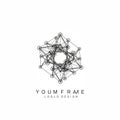 A geometric and abstract logo featuring a hexagonal network pattern made of Royalty Free Stock Photo