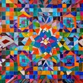 676 Geometric Abstract Mosaic: A modern and geometric background featuring abstract geometric mosaics in vibrant and harmonious Royalty Free Stock Photo