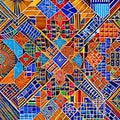 676 Geometric Abstract Mosaic: A modern and geometric background featuring abstract geometric mosaics in vibrant and harmonious Royalty Free Stock Photo