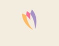 Geometric abstract multicolored logo icon flower tulip Royalty Free Stock Photo