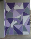 Geometric abstract mural at the Town Center of Fayetteville, Arkansas, by an unidentified artist.