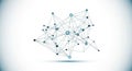 Geometric abstract network structure with interconnected nodes and lines on a white background Keywords: network Royalty Free Stock Photo