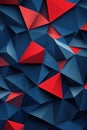 Geometric abstract pattern with blue and red triangles Royalty Free Stock Photo