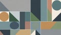 Geometric Abstract Pattern Composed of Rectangles Circles and Triangles in Muted Earthy Tones Keywords: geometric Royalty Free Stock Photo