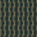 Geometric abstract pattern. Dark green and gold texture. Seamless vector background. Graphic contemporary pattern. Vintage elegant Royalty Free Stock Photo