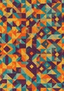 Geometric abstract pattern featuring an array of triangles, squares, and diamonds. Royalty Free Stock Photo