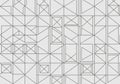 Geometric abstract pattern featuring a grid of intersecting lines creating rectangles, triangles, Royalty Free Stock Photo