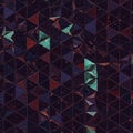 Geometric abstract pattern featuring a grid of triangles in dark hues of purple and Royalty Free Stock Photo