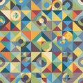 Geometric abstract pattern with a grid of colored triangles, Royalty Free Stock Photo