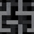 Geometric Abstract Pattern with Interwoven, Textured Rectangles on Black Background. Royalty Free Stock Photo