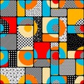 Geometric abstract pattern retro style. Seamless vector pattern. Royalty Free Stock Photo