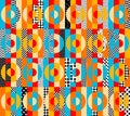Geometric abstract pattern retro style. Seamless vector pattern. Royalty Free Stock Photo
