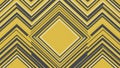 Geometric Abstract Pattern with Yellow and Dark Gray Zigzag Lines and Diamond Shape Royalty Free Stock Photo