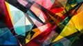 A geometric abstract piece with sharp lines and angles that seem to move and morph as the viewer changes their