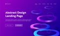 Geometric Abstract Purple Distortion Circle Landing Page Backdrop. Minimal Futuristic Background Violet Neon Light