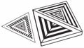 Geometric abstract pyramid forms, complex pattern design, vector design Generative AI Royalty Free Stock Photo